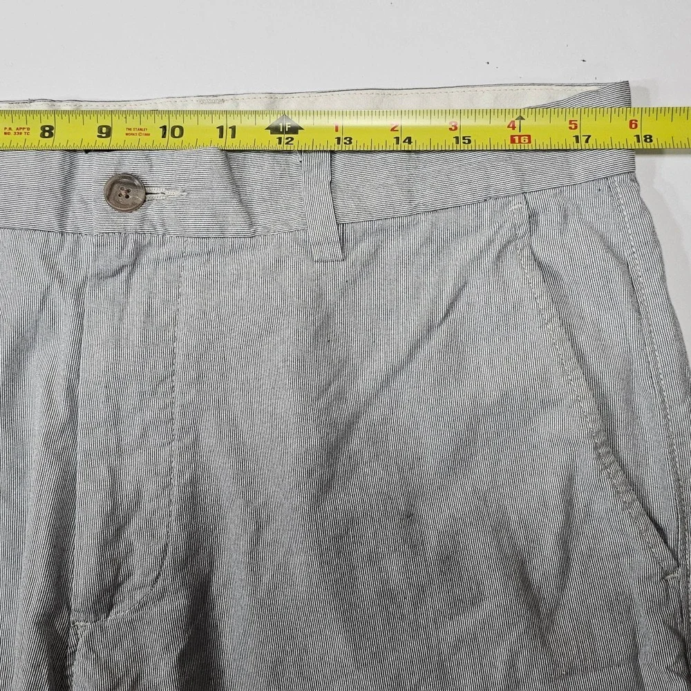 J.Crew‎ Club Men's Grey White Micro Stripe Chino Shorts Size 35W 11 Inseam